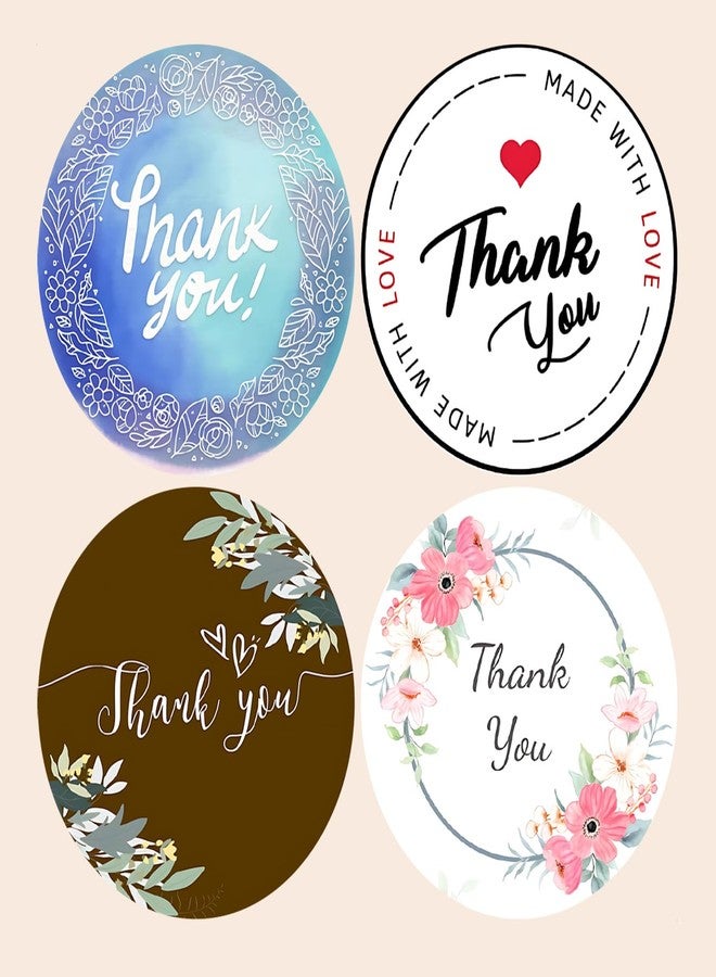 SLGIFT Vinyl Thank You Theme Sticker, Self-Adhesive Vinyl Stickers, 40 Pieces, 2 x 2 Inches Round Sticker, 4 Unique Designs, R109 - Image 2